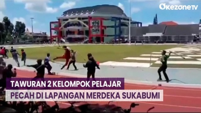 Saling Berpapasan, Tawuran 2 Kelompok Pelajar Pecah di Lapangan Merdeka Sukabumi