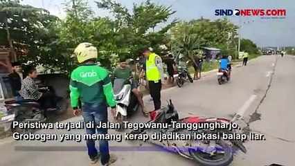 Download Video: Pembalap Terjatuh dan Nyaris Tabrak Polisi saat Lokasi Balap Liar Digerebek di Grobogan