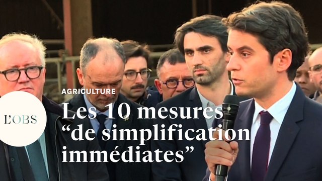Gabriel Attal annonce aux agriculteurs dix mesures de simplification immédiates