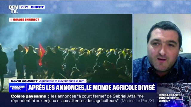 David Caumett (agriculteur dans le Tarn): Le Premier ministre a réussi à éteindre la propagation du feu, mais les braises sont très loin d'être éteintes