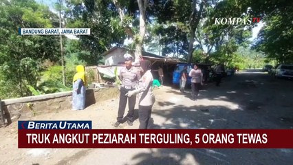 Truk yang Angkut Peziarah Terguling di Saguling, 5 Orang Tewas