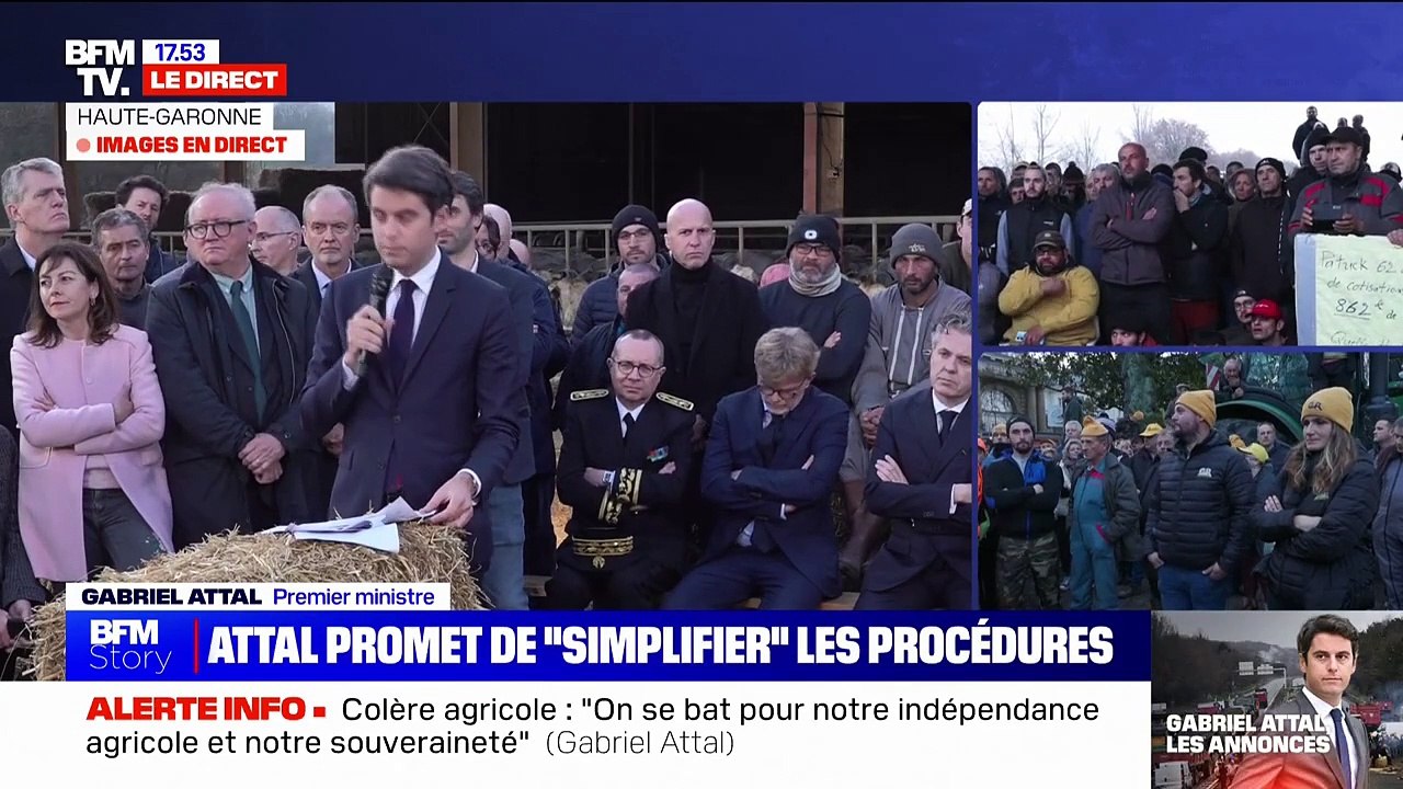 Discours aux agriculteurs. Gabriel Attal.