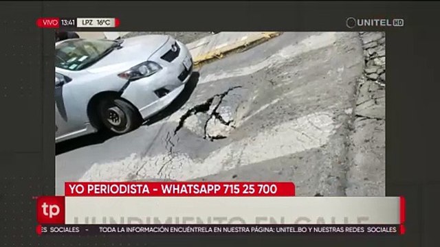 La Paz: Denuncia que la vía se hundió en la calle Genaro Sanjinés vecinos piden su arreglo
