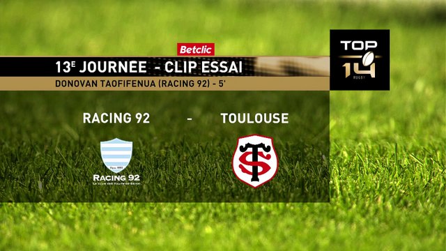 TOP 14 - Essai de Donovan TAOFIFENUA (R92) - Racing 92 - Stade Toulousain