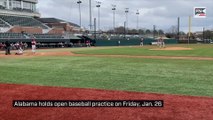 Alabama holds open baseball practice on Friday  Jan  26