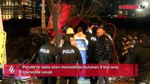 Pendik'te gece yarısı kaza! Ağaca çarpan araç takla attı: 3 yaralı