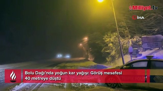 Bolu Dağı'nda kar yağışı şiddetlendi! Görüş mesafesi 40 metrelere düştü