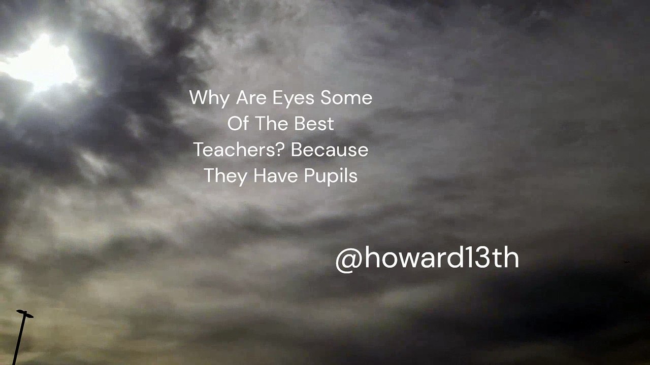 "Why Are Eyes Some Of The Best Teachers? Because They Have Pupils" 12/31/2023