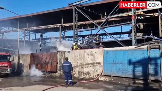 Demir çelik fabrikasında korkutan yangın