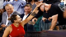 Aryna Sabalenka Continues Bizarre Pre-Match Ritual of Signing Her Fitness Coach's Head