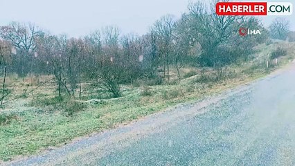 Kırklareli'nde lapa lapa kar yağdı