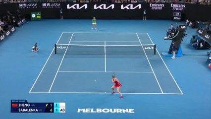 Download Video: Australian Open Shot of the Day: Sabalenka overcomes Zheng's resilience