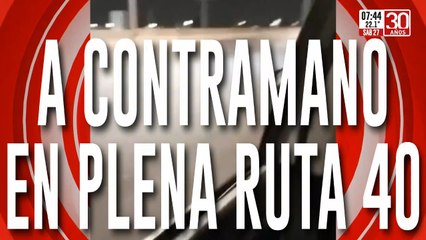 Imprudencia en la ruta 40: fue filmado conduciendo a contramano y a toda velocidad