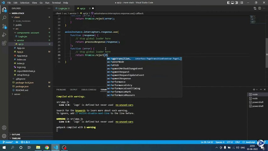 Create an interceptor for response
