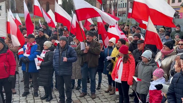 Protest Wolnych Polaków w Głogowie