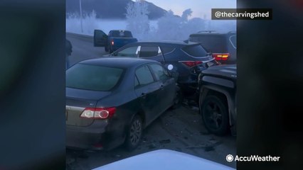 Fog and ice creates massive pileup in Alaska