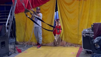 Adorable circus princess laughs at gravity with ASTOUNDING aerial tricks
