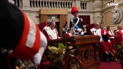 Скачать видео: Anno giudiziario della Corte Suprema di Cassazione, Mattarella alla cerimonia d'inaugurazione