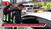 Üsküdar'da polis denetimi: Bazı sürücüler şerit değiştirerek uzaklaşmaya çalıştı