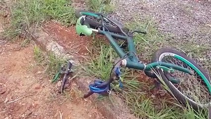 Parte de bicicleta perfura perna de criança de 9 anos em grave acidente no Belmonte