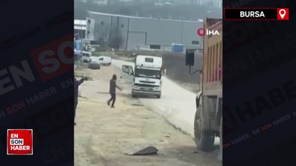 Bursa’da freni boşalan kamyon harekete geçti