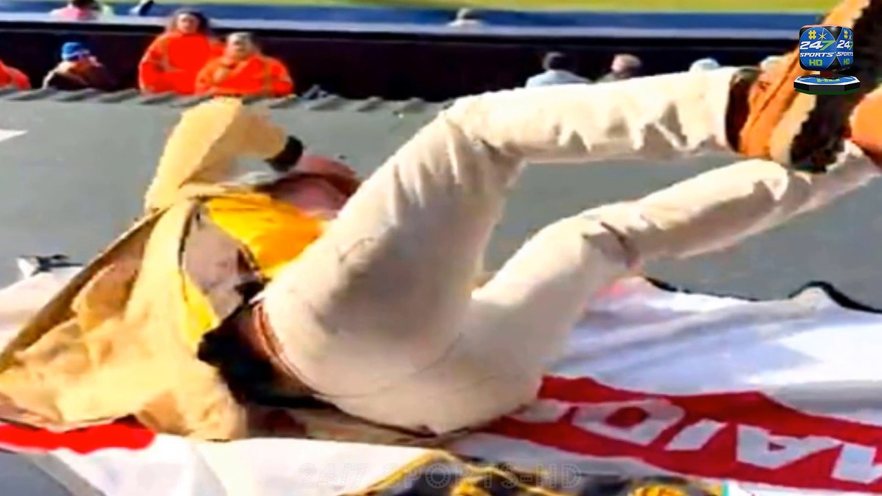 Shocking Moment Maidstone Fan FALLS OFF Stand During Wild Celebrations as Non-League Side Pull-Off