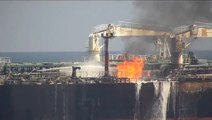 Indian Navy extinguish fire on tanker attacked by Houthis