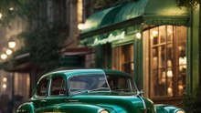 vintage green car