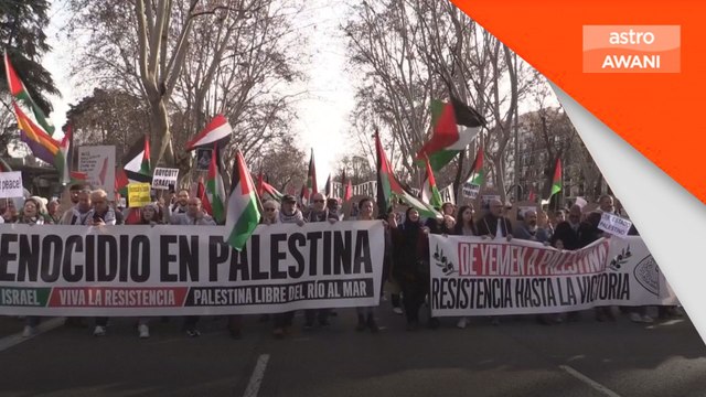 Kekejaman Zionis: Ribuan protes di Madrid sokong Palestin selepas keputusan ICJ