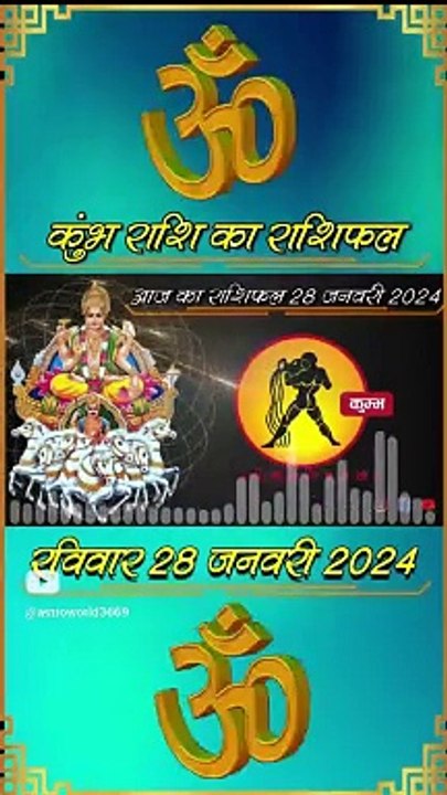 आज का कुंभ राशिफल रविवार 28 जनवरी 2024 #shorts #astrology #dailyrashifal