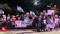 İsrailliler, Netanyahu'nun evinin önünde protesto gösterisi düzenledi