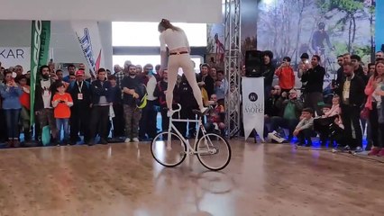 Girl Biker Performs - You Must See