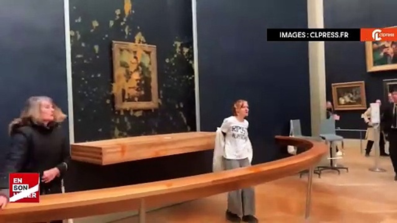 Protestocular Paris'teki Mona Lisa tablosuna çorba attı