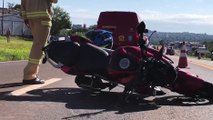 Motociclista fica ferido em acidente de trânsito na BR-277 em Cascavel