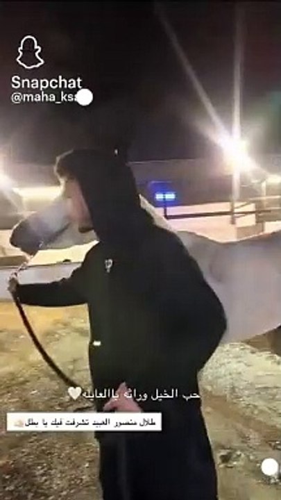 المرأة شافت جمال الحصان وضيعت الكلام  مشاالله ع جمال الحصان .