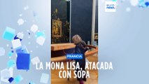 Los ecologistas atacan el cuadro de la Mona Lisa en París: 