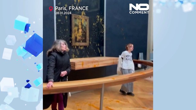 No Comment VIDEO: Suppe auf die Mona Lisa im Louvre in Paris