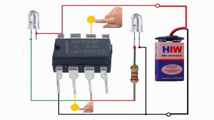 How to construct Touch switch using IC NE555 timer