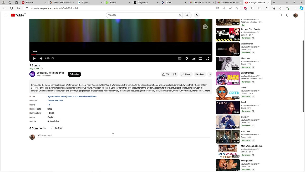 Próbuje innych platform po usunięciu konta na YouTube
