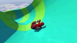 GTA 5 - Spiderman Water Slide Stunts Jumps_Fails (Euphoria Ragdolls)