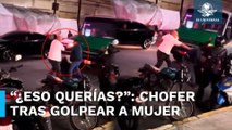 Mujer es golpeada brutalmente por chofer de microbús en Coyoacán