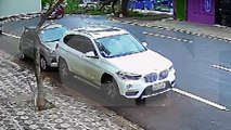 Câmera mostra momento em que veículo é atingido por árvore na Rua Minas Gerais