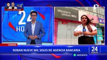 Roban 9 mil soles de agencia bancaria en Comas