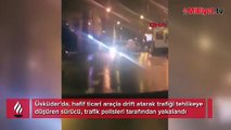 Üsküdar'da drift atan sürücüye ceza!