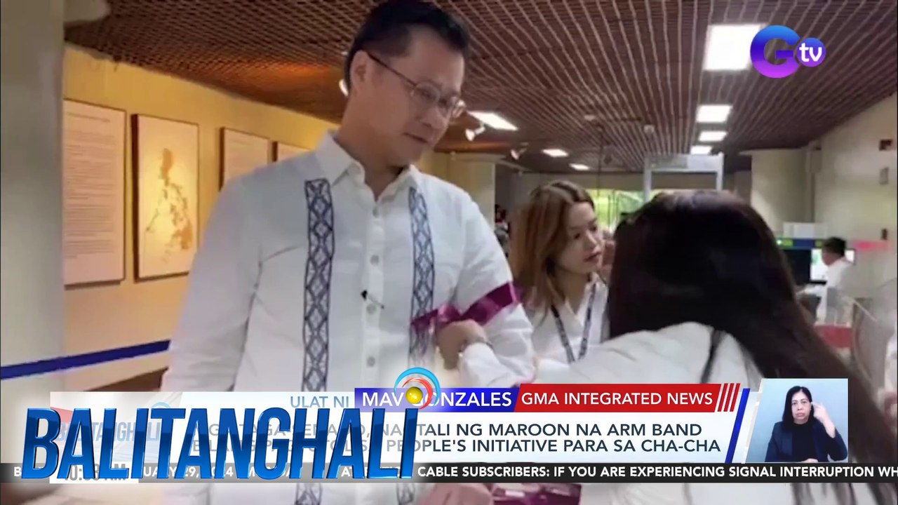 Mga taga-Senado, nagtali ng maroon na arm band bilang pagtutol sa People's Initiative para sa Cha-Cha | BT