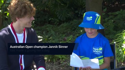 Wholesome moment as Sinner makes promise to young fan