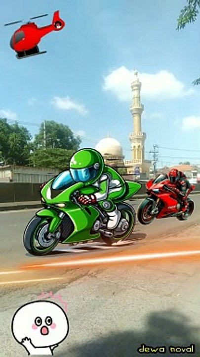 2 motor jadi moge kartun