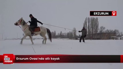 Erzurum Ovası'nda atlı kayak