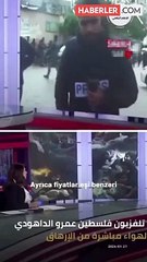 Gazze'den yayın yapan Filistin TV muhabiri açlık ve yorgunluktan bayıldı