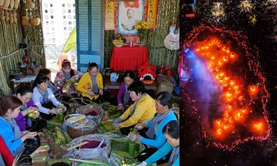 54 nồi bánh tét xếp hình chữ S tặng người dân và trẻ em ở Cà Mau